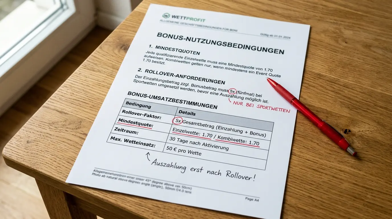Bonusbedingungen für Basketball Kombiwetten: Mindestquoten, Rollover-Anforderungen und wie du Boni richtig bewertest