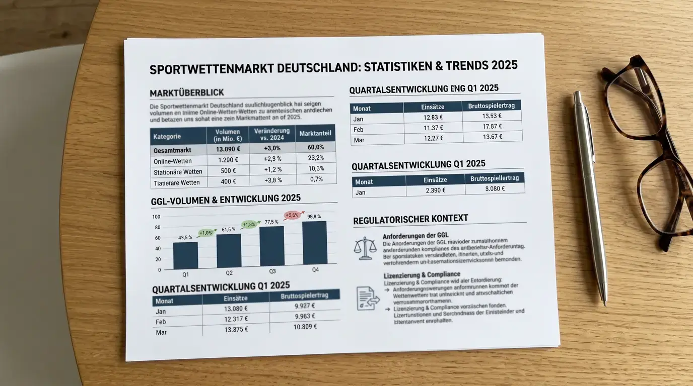 Deutscher Sportwettenmarkt 2025: GGL-Marktvolumen, Wachstumstrends und Basketball als wachsendes Wett-Segment