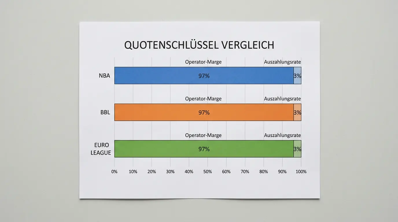 Quotenschlüssel-Vergleich für Basketball Kombiwetten: NBA, BBL und EuroLeague bei verschiedenen GGL-lizenzierten Anbietern