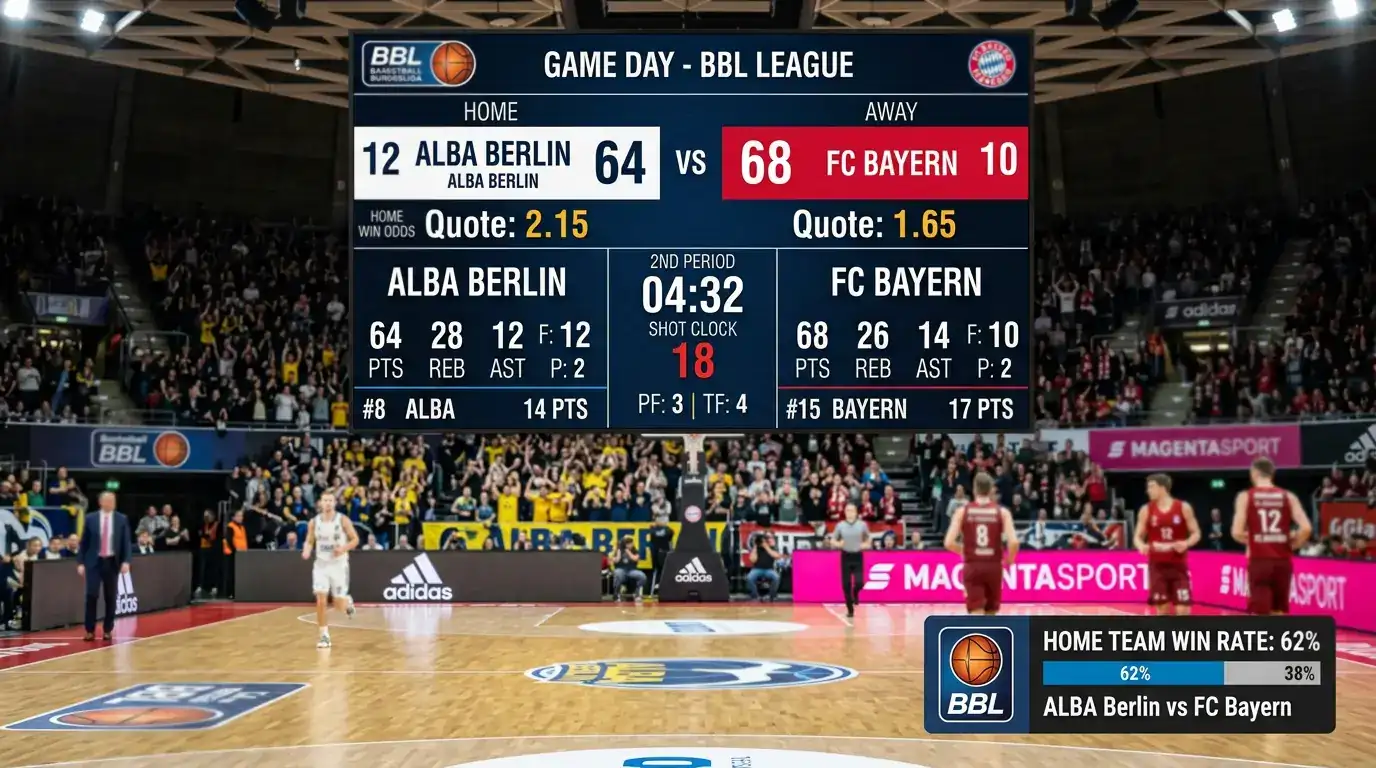 Außenseiter-Chancen in europäischen Basketball-Ligen mit BBL Heimvorteil über 60%