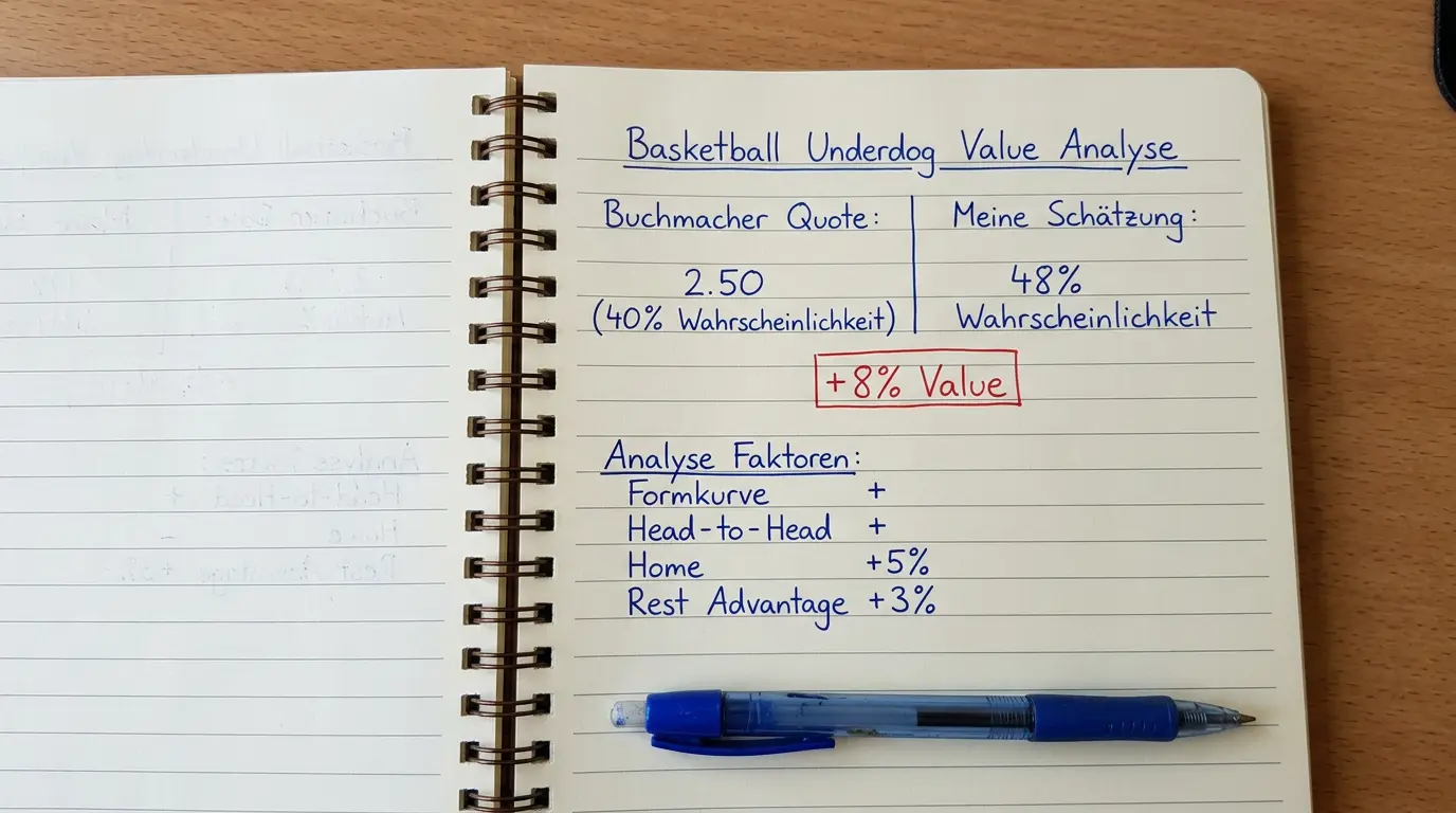 Value beim Basketball Außenseiter erkennen: Implizite Wahrscheinlichkeit vs. eigene Einschätzung