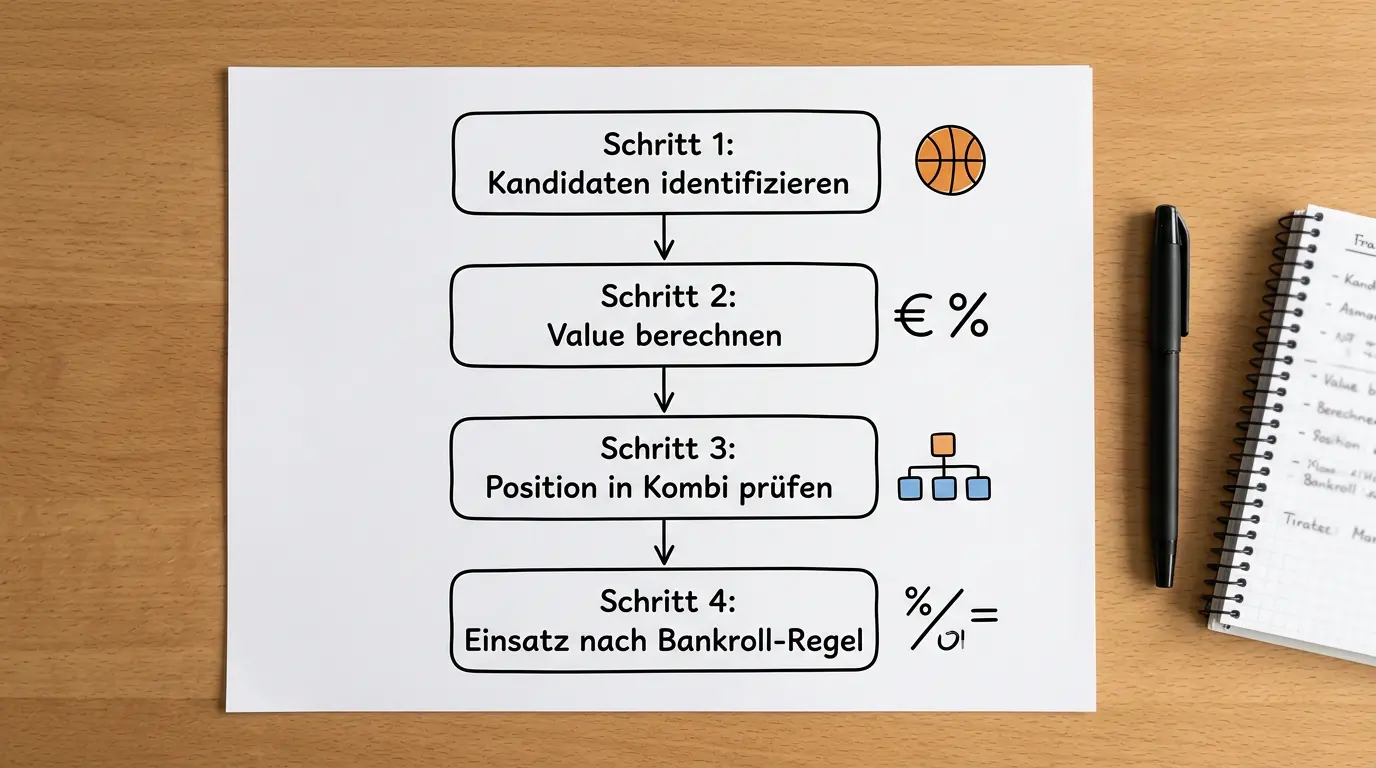 Schritt-für-Schritt Workflow für die Integration von Außenseiter-Beinen in Basketball Kombiwetten