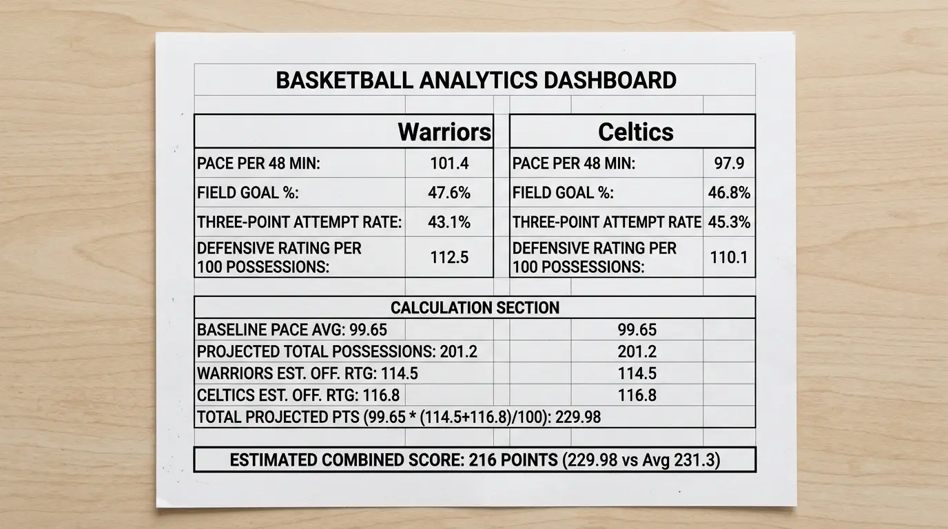 Pace, FG% und Net Rating als Analysefaktoren für Basketball Über/Unter Kombiwetten erklärt