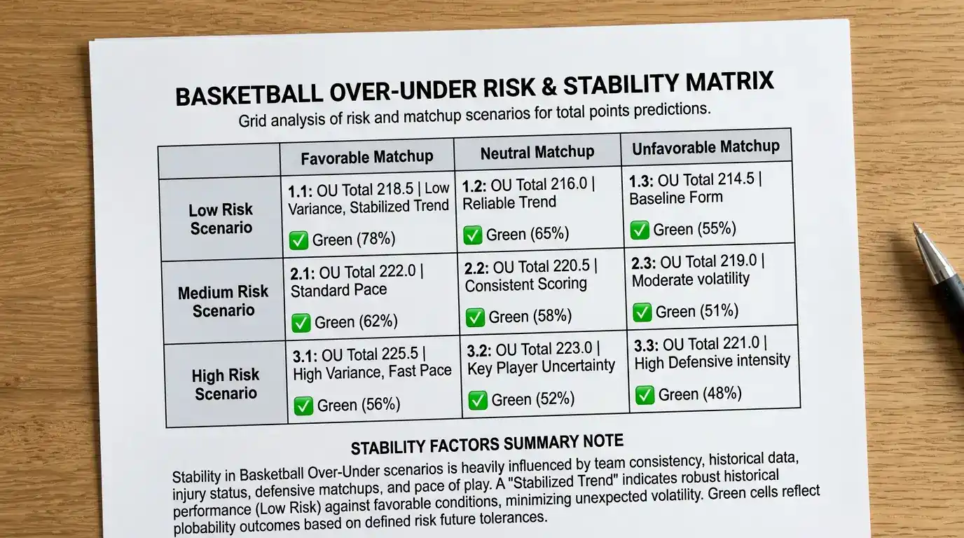 Risiko und Stabilität von Über/Unter Kombiwetten im Basketball: wann Totals Kombis stabilisieren und wann sie gefährden