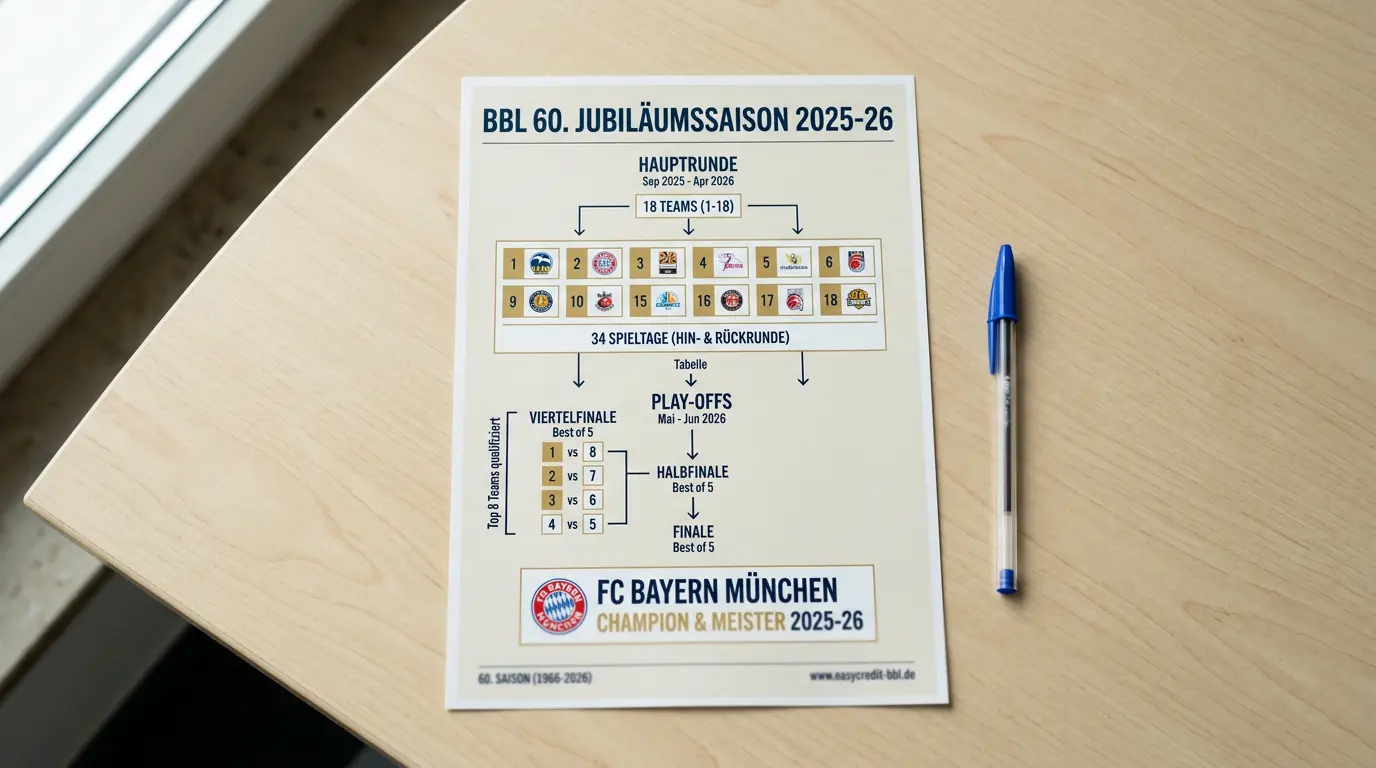BBL Jubiläumssaison 2025-26: 18 Teams, Bayern als Titelverteidiger und Wettimplikationen im 60. Jubiläumsjahr