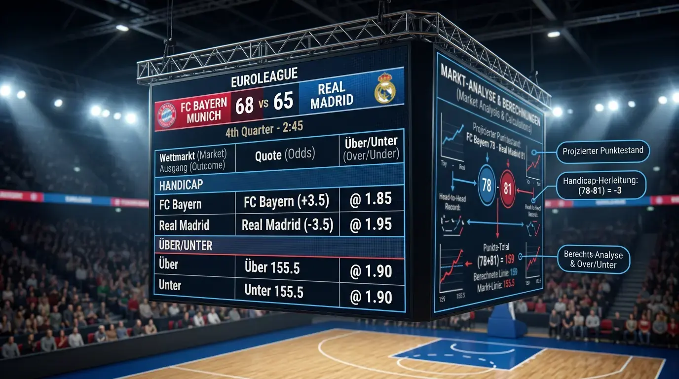 EuroLeague Handicap und Totals-Märkte als stabilere Alternative zur Moneyline in Basketball Kombiwetten
