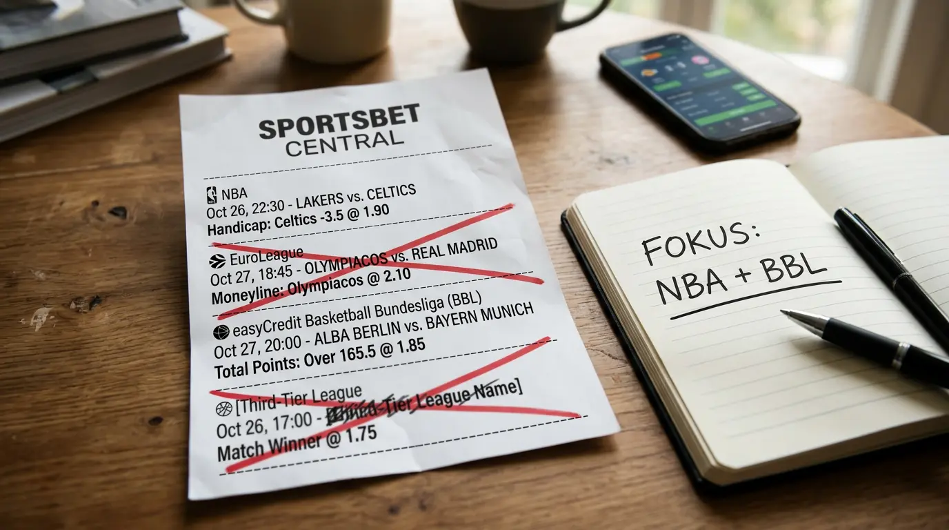 Liga-Fokus bei Basketball Kombiwetten: NBA und BBL statt zu viele verschiedene Wettmärkte mischen