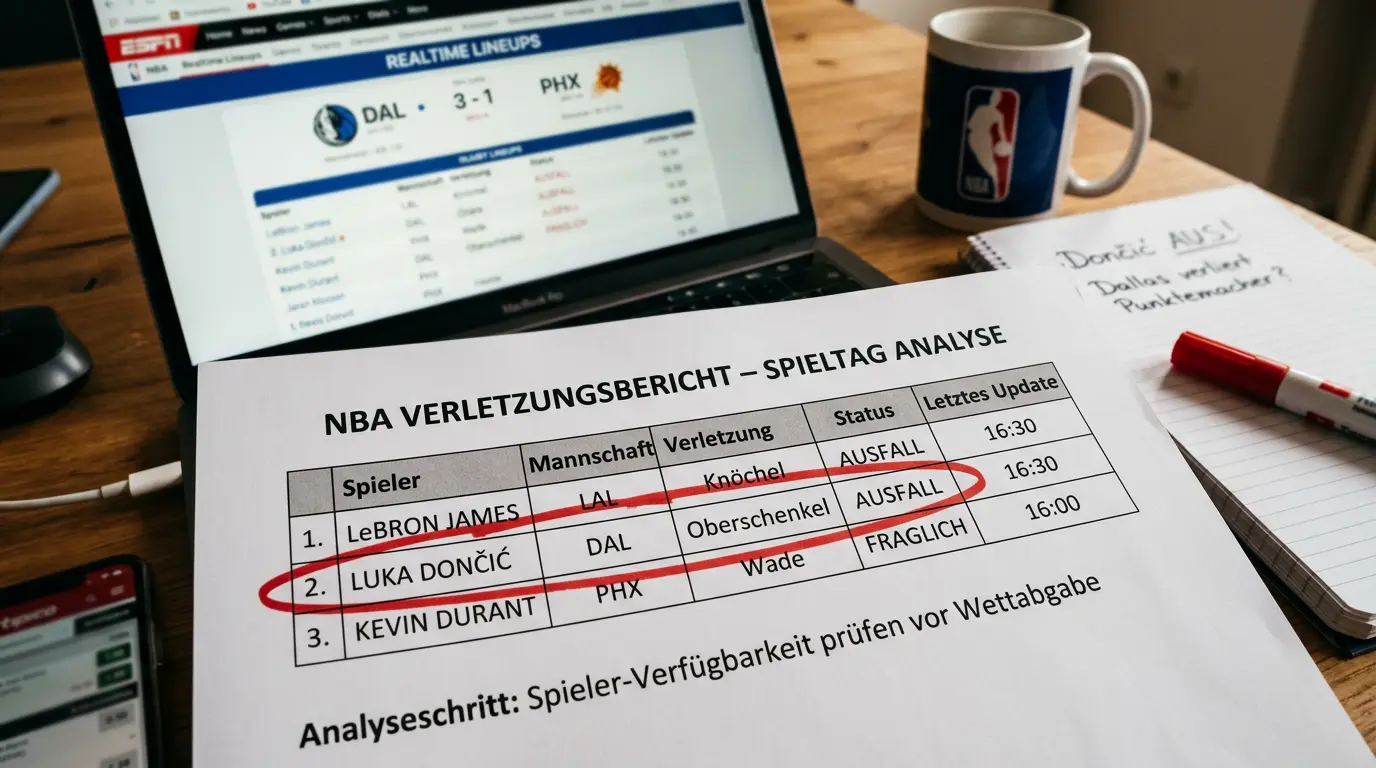 Verletzungsrisiko bei Basketball Kombiwetten: Spielerausfälle und Quotenverschiebung beachten