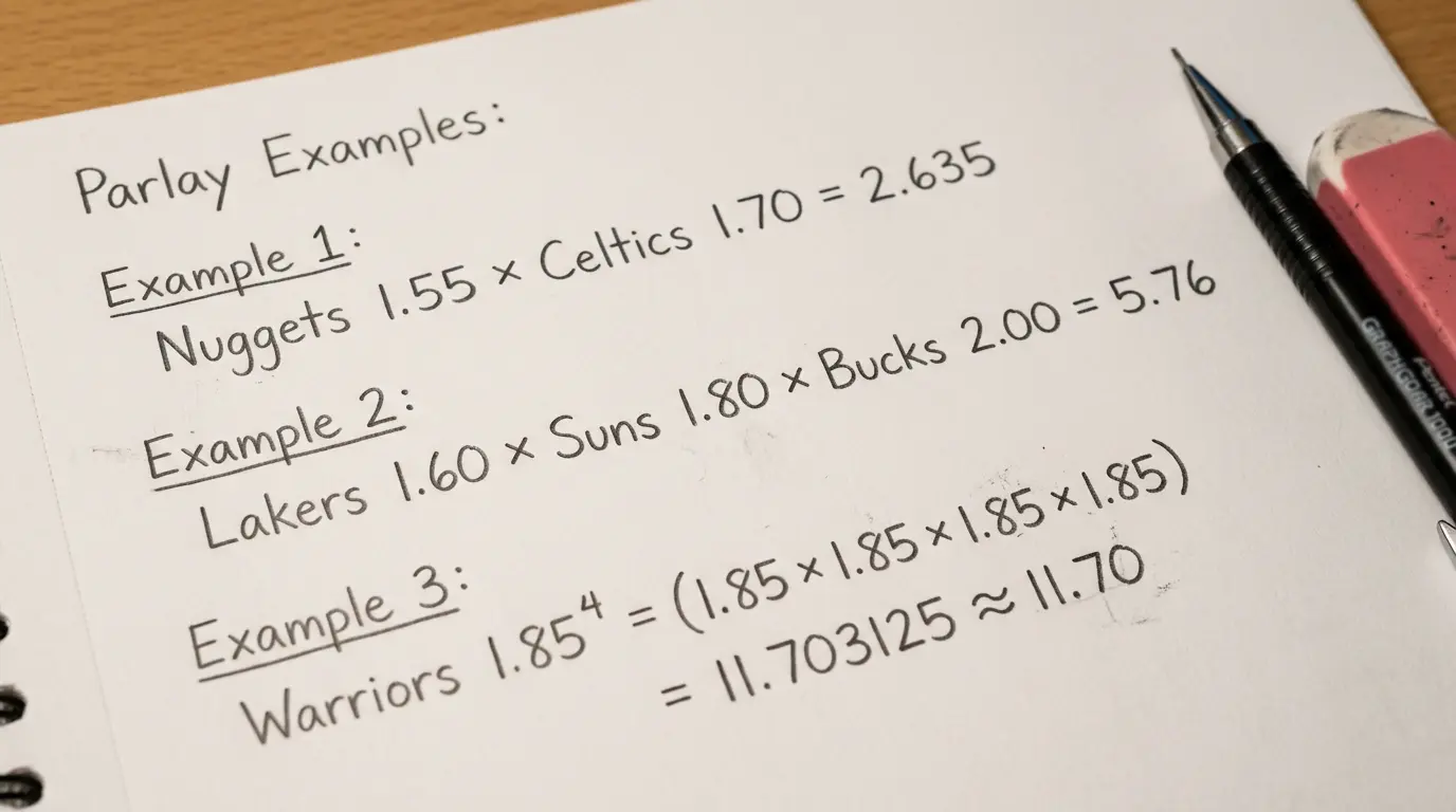 Drei NBA-Kombiwetten-Beispiele mit steigender Komplexität und Quotenmultiplikation im Vergleich