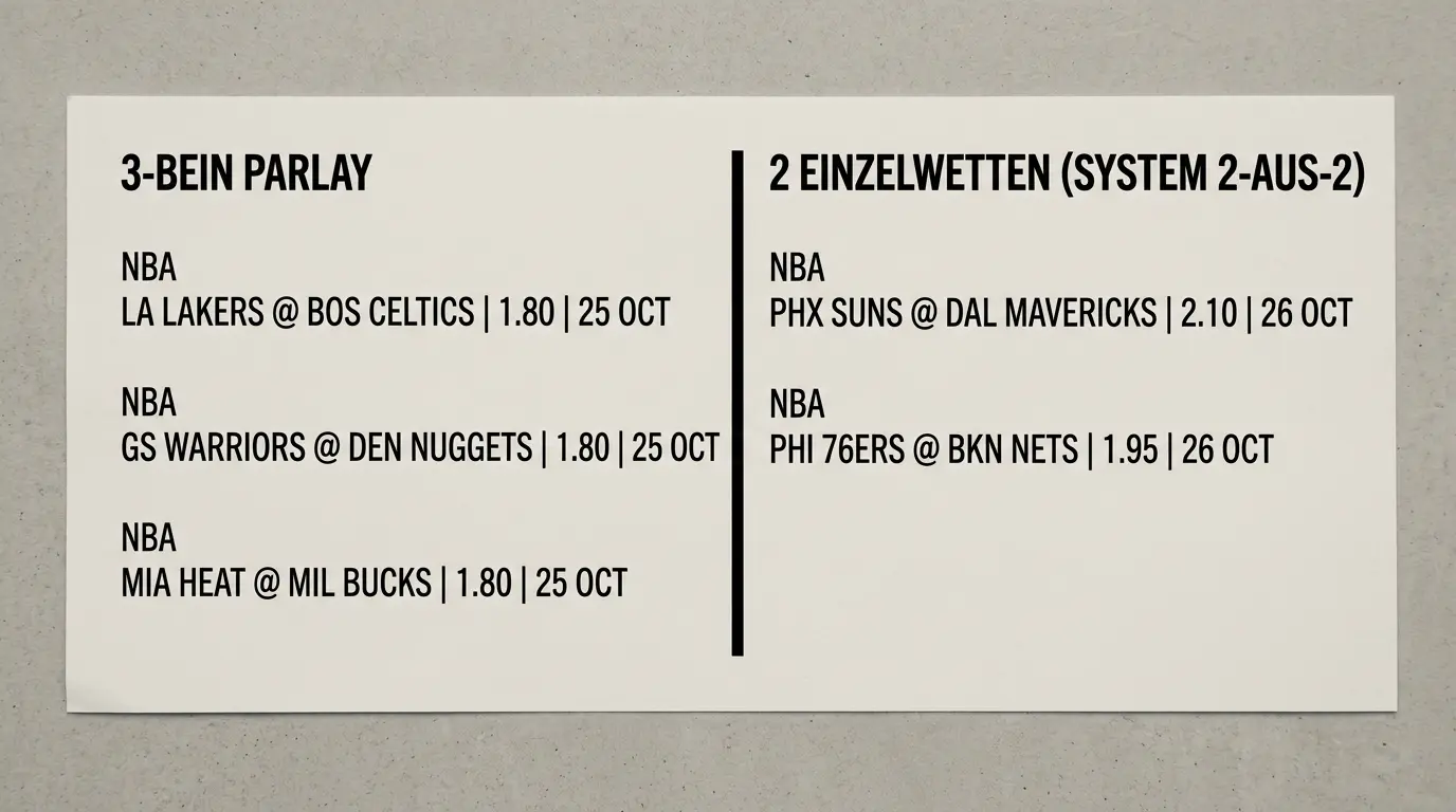Strategischer Mix aus Kombiwette und Systemwette im Basketball für erfahrene Wettspieler