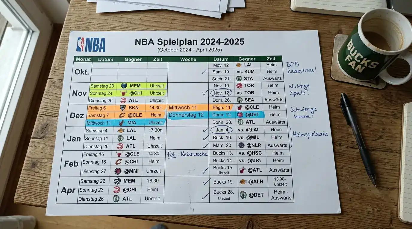 NBA Spielkalender-Dichte mit Back-to-Back-Hervorhebungen als Planungsgrundlage für Basketball Kombiwetten