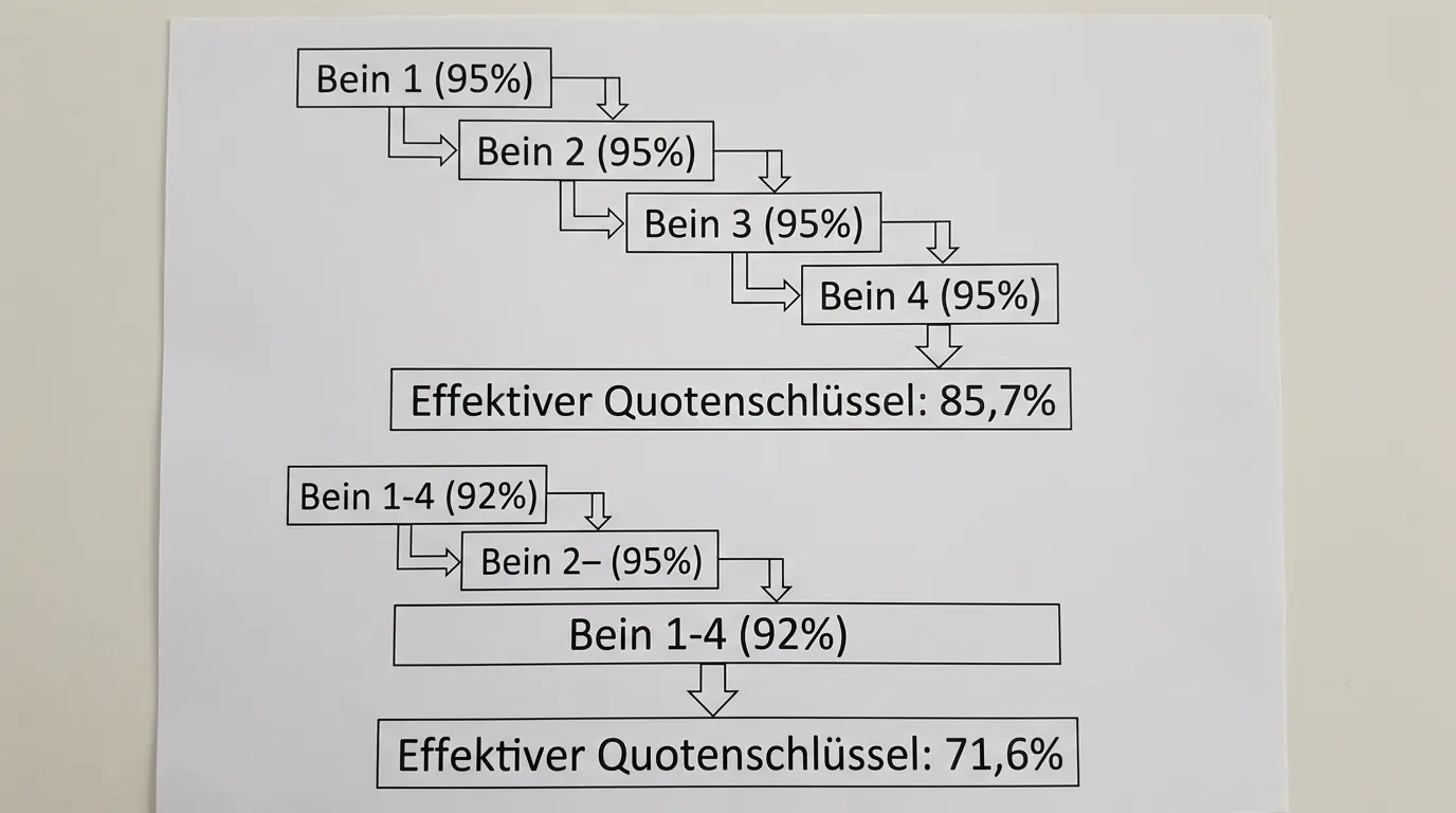 Kumulationseffekt des Quotenschlüssels über mehrere Basketball Kombiwetten-Beine