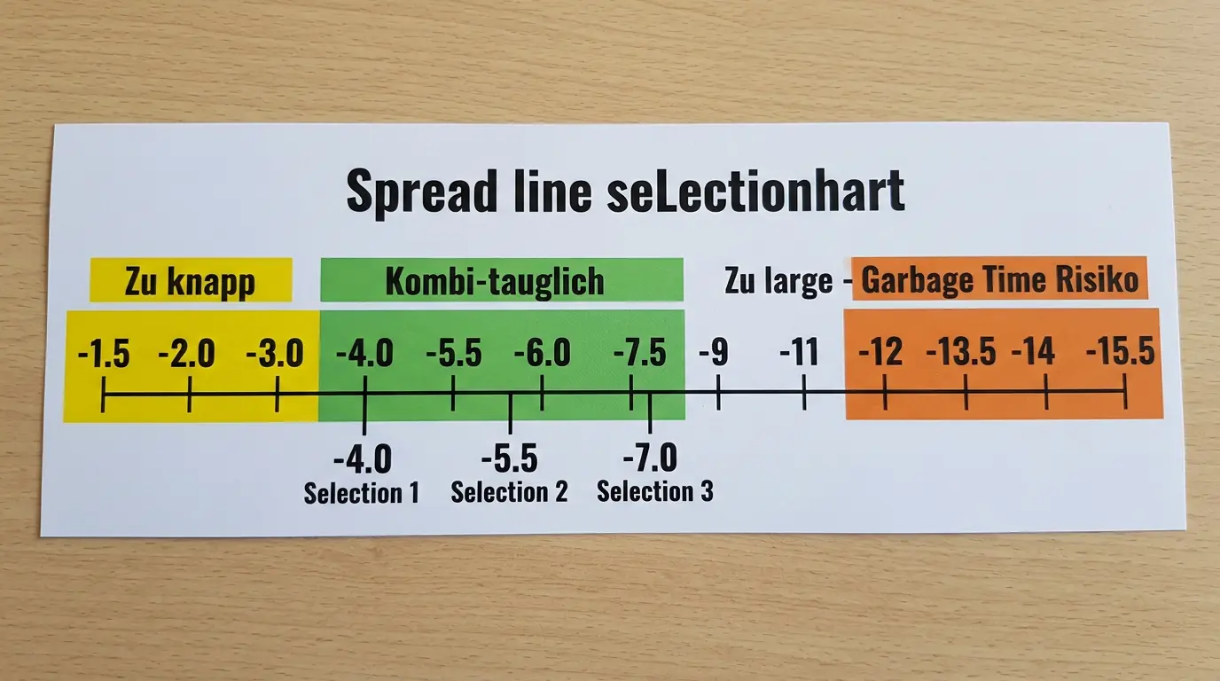 Auswahl geeigneter NBA Handicap-Linien für Kombiwetten: Bereich -3,5 bis -7,5 als kombi-taugliche Zone