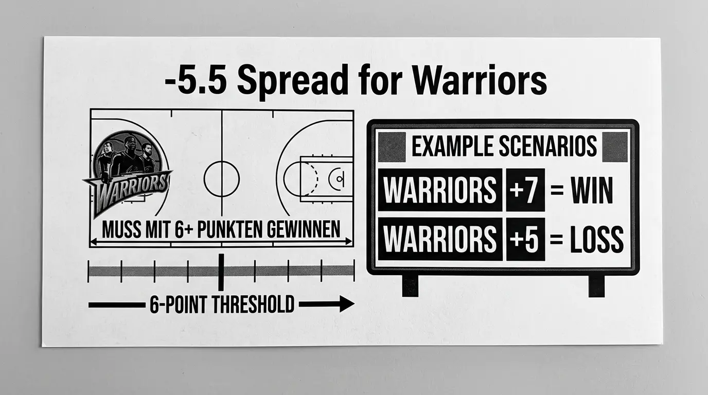 NBA Handicap Punktvorgabe erklärt: Favorit mit -5,5 muss mit 6 oder mehr Punkten gewinnen