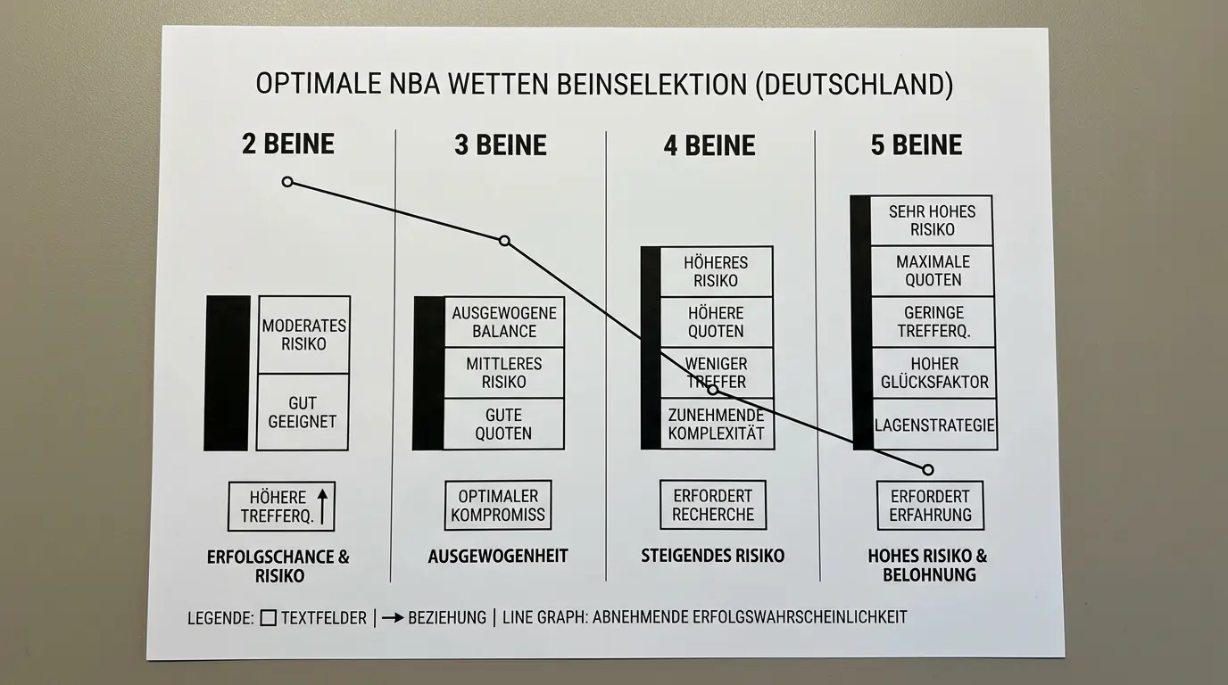 Optimale Auswahlzahl in NBA Kombiwetten: 2 bis 4 Beine als Goldstandard mit Wahrscheinlichkeitstabelle