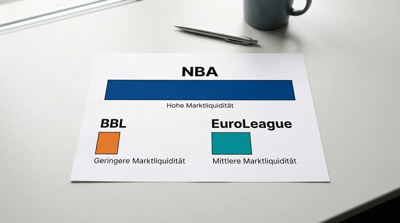 NBA Wettmarkt Tiefe und Liquidität: Quotenschlüssel-Vergleich zwischen NBA, BBL und EuroLeague für Kombiwetten